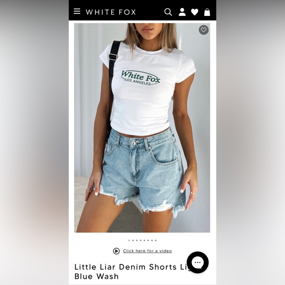 Light wash denim shorts